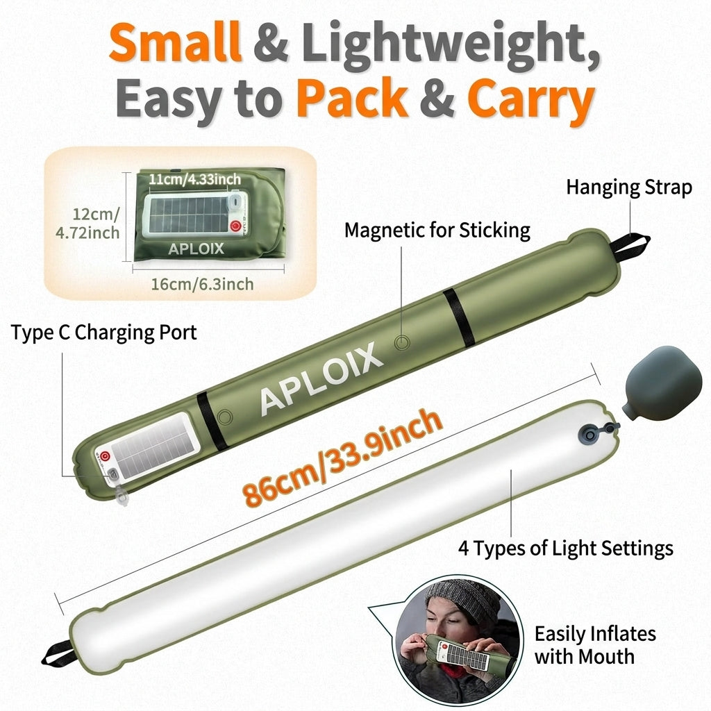 Aploix 2 in 1 Inflatable Solar Light | 4000 MAH Power Bank |