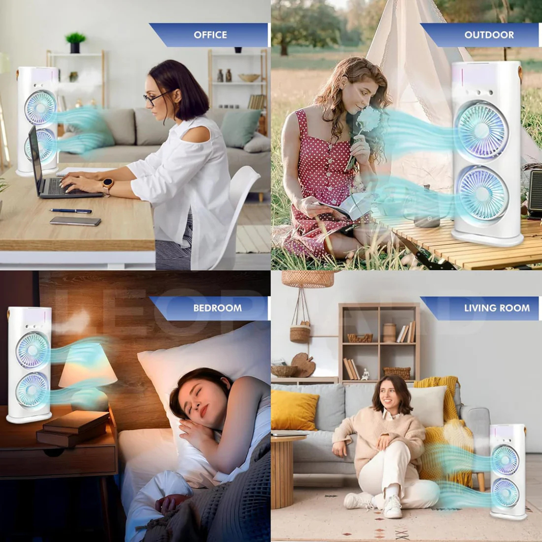 Rechargeable Mini Air Cooler with LED Light