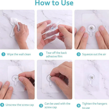 Adhesive Hooks for Wall (15 pcs)