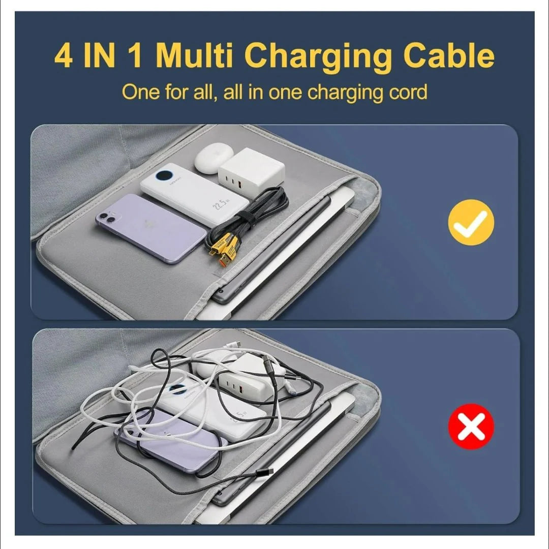 4 in 1 Fast Charging Cable | Multi-Port USB-C to Type-C & Lightning