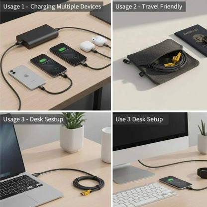 4 in 1 Fast Charging Cable | Multi-Port USB-C to Type-C & Lightning