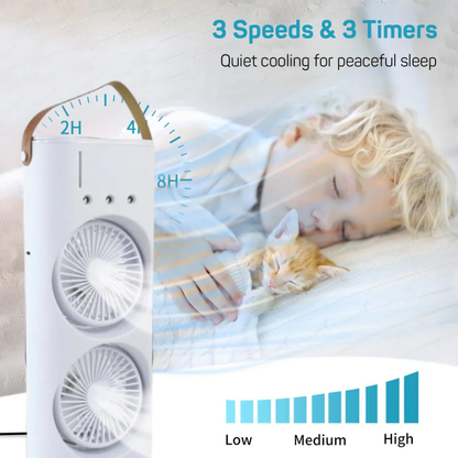 Rechargeable Mini Air Cooler with LED Light