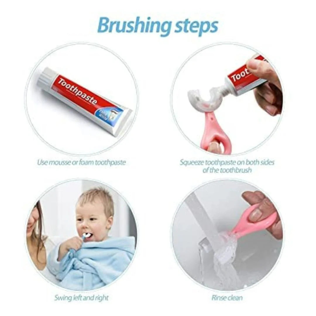 U Shaped Toothbrush for Kids(Pack of 2)
