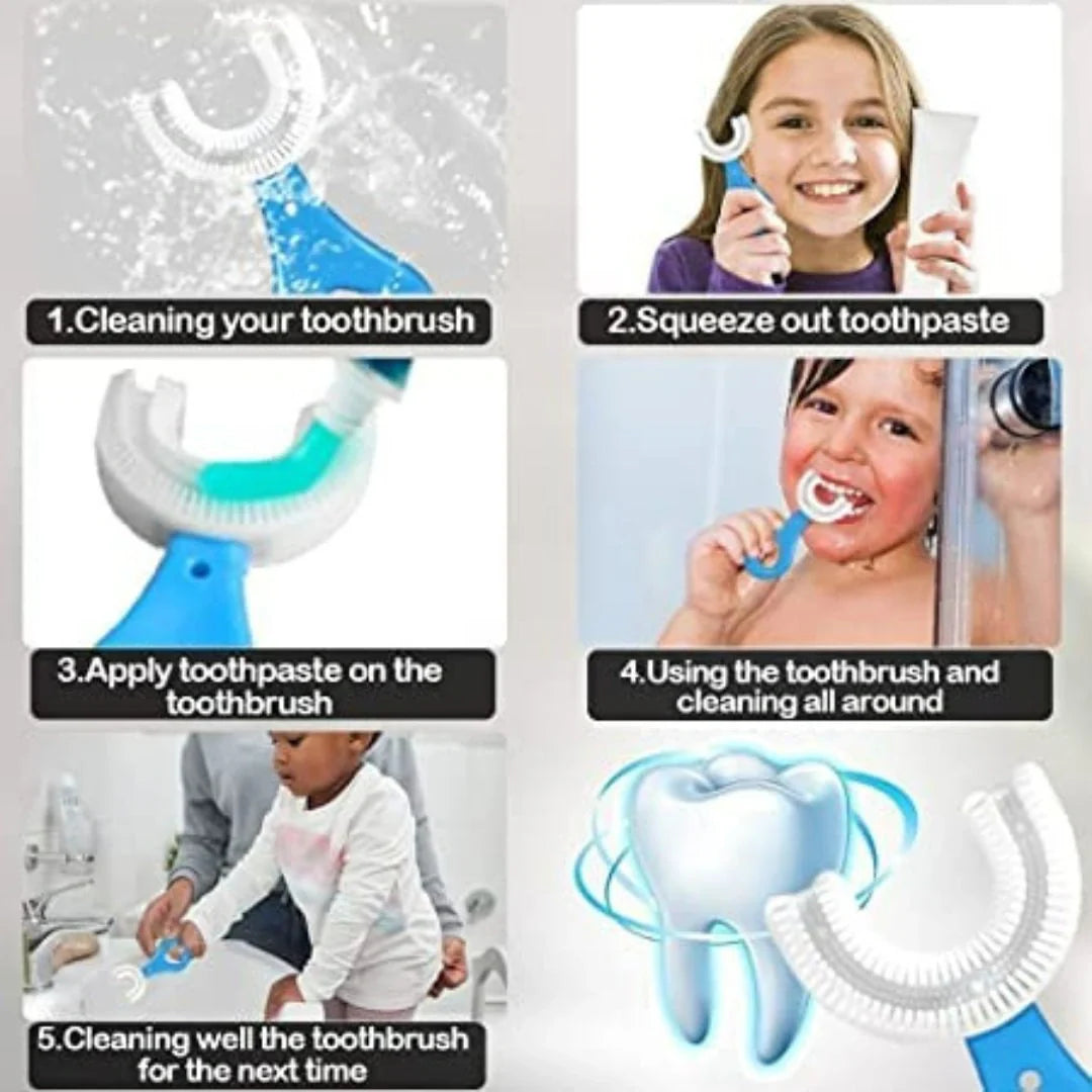 U Shaped Toothbrush for Kids(Pack of 2)
