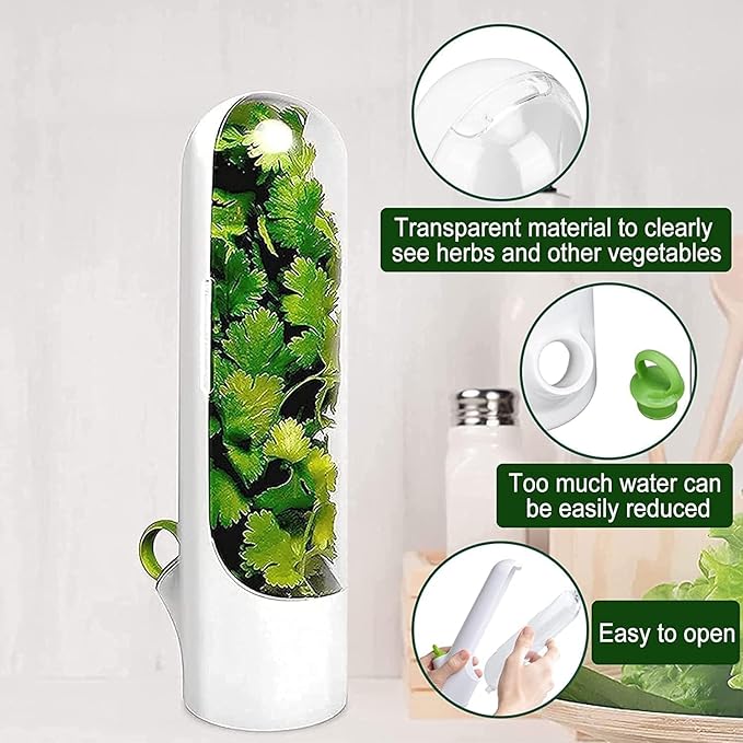 Fresh Herb Saver Container Refrigerator. (Set of 2)