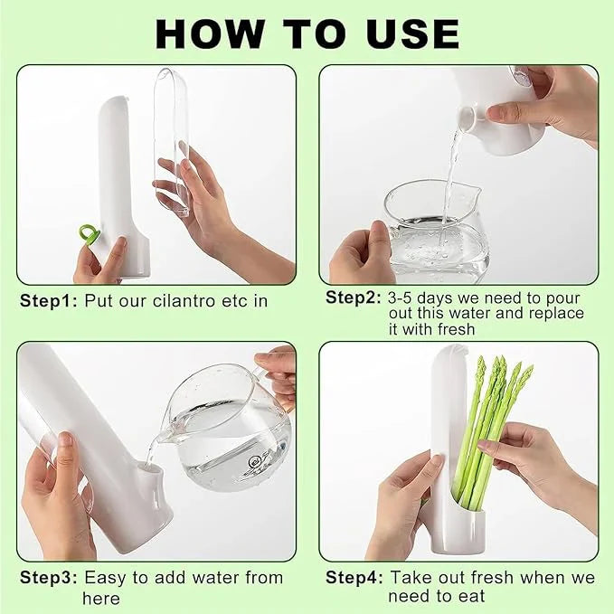 Fresh Herb Saver Container Refrigerator. (Set of 2)