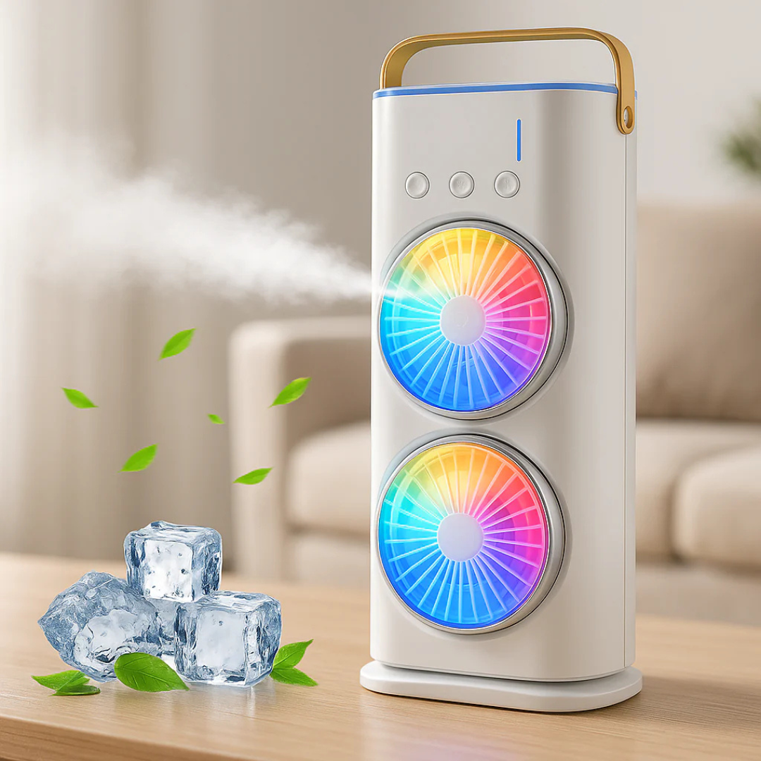 Rechargeable Mini Air Cooler with LED Light