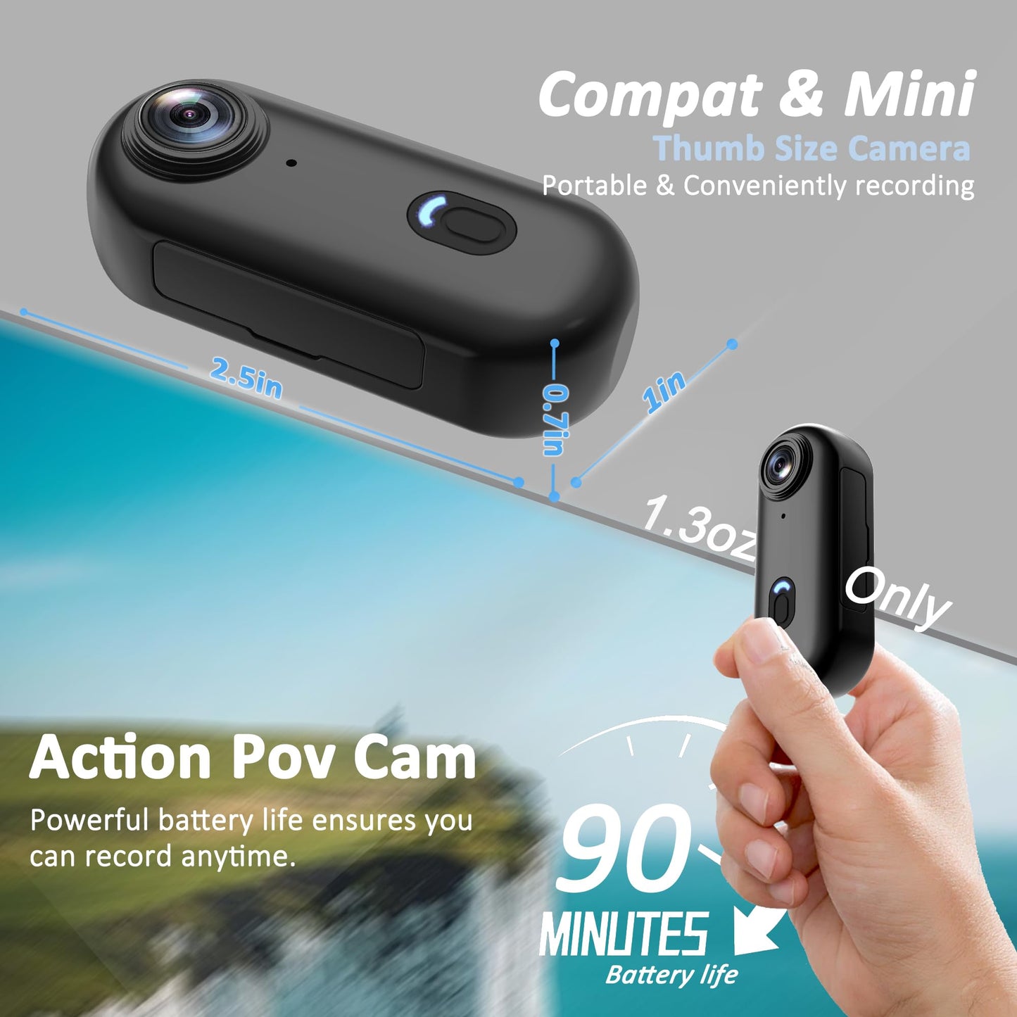 Mini POV Body Camera 128 GB
